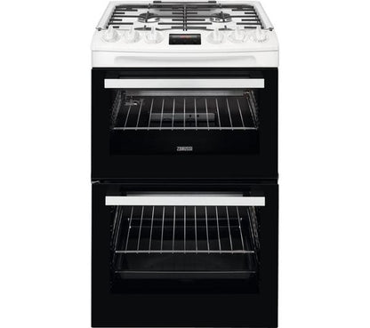 Zanussi  55 cm Gas Cooker, Double Oven -Natural Gas Only White | ZCG43250WA