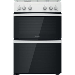Indesit Double Oven 60cm Gas Cooker - White | ID67GOMCW/UK