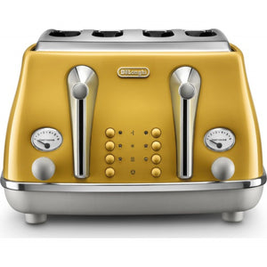 Delonghi Icona Capitals 4-Slice Toaster in Yellow - CTOC4003Y