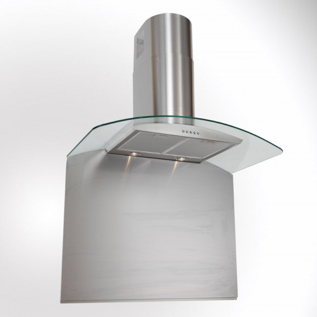 90cm Curved Glass Cooker Hood SS Brands Luxair Cooker Hoods LA-90-CVD-GL-UK