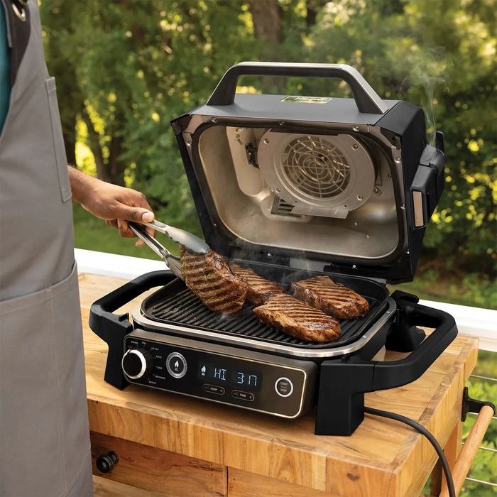 Ninja Woodfire 2400W Outdoor Electric BBQ Grill & Smoker - Grey & Black | OG701..Until 5th September