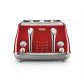 DeLonghi CTOC4003R, Icona Capitals 4 Slice Toaster, Red