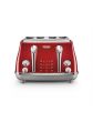 DeLonghi CTOC4003R, Icona Capitals 4 Slice Toaster, Red