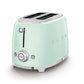 SMEG 50’S RETRO STYLE 2 SLICE PASTEL GREEN TOASTER TSF01PGUK