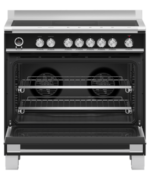 FISHER & PAYKEL 90CM 5 ZONE INDUCTION RANGE COOKER IN BLACK | OR90SCI6B1