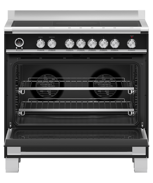 FISHER & PAYKEL 90CM 5 ZONE INDUCTION RANGE COOKER IN BLACK | OR90SCI6B1