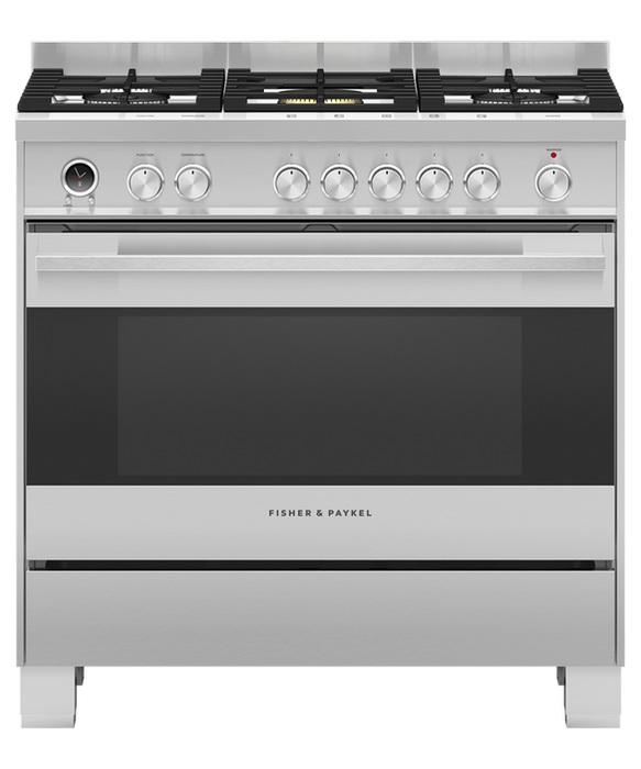 FISHER & PAYKEL OR90SDG6X1 Freestanding Range Cooker, Dual Fuel, 90cm, 5 Burners, DISPLAY MODEL.PERFECT CONDITION...5 YEARS WARRANTY