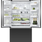 Fisher Paykel RF540AZUB5 Freestanding French Door Refrigerator Freezer, Ice & Water - Matt Black Glass
