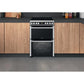 HOTPOINT ELECTRIC FREESTANDING DOUBLE OVEN COOKER 60CM HDM67V8D2CX/UK