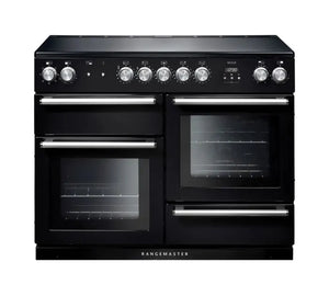 Rangemaster Nexus Electric Induction 110 Range Cooker Black Chrome | NEX110EIBL/C