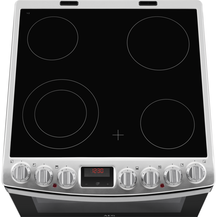 AEG 60cm Freestanding Electric Cooker with Ceramic Hob | Stainless Steel | CCB6740ACM